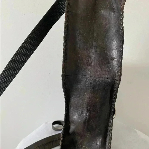 Handmade  unisex black brown leather backpack main image 10